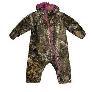 Carhartt Realtree Camo Infant Girls Youth Snowsuit Size 12 M